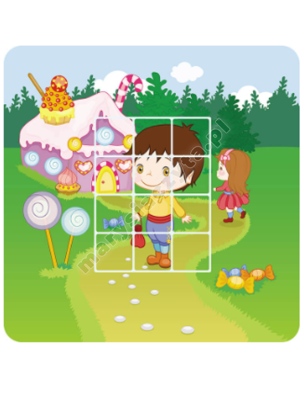 Puzzle z naklejkami. Bajki