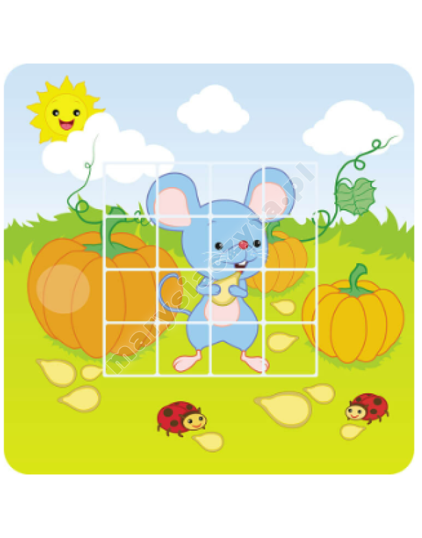 Puzzle z naklejkami. Na farmie