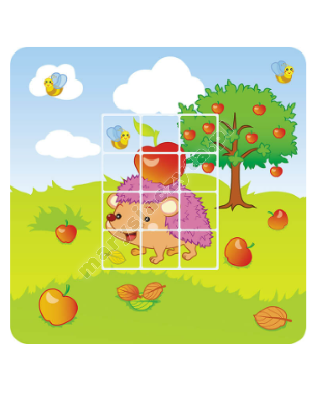 Puzzle z naklejkami. Na farmie
